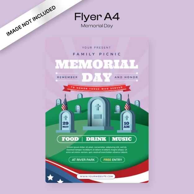 Vector memorial day flyer template