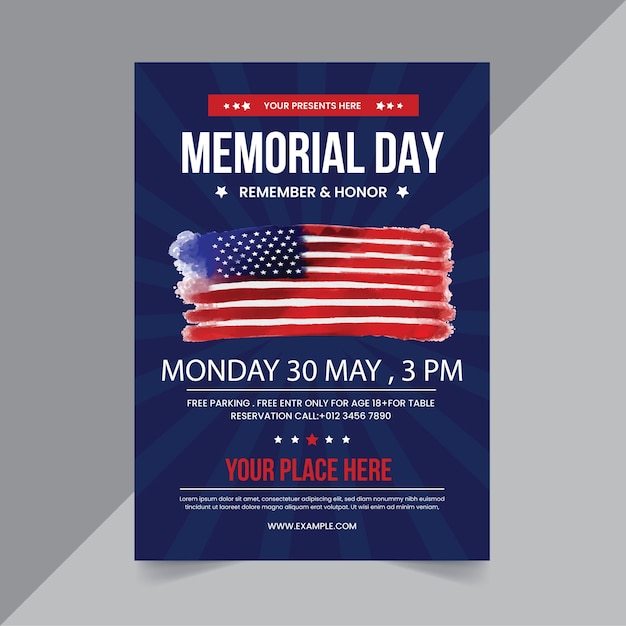 Vector memorial day flyer