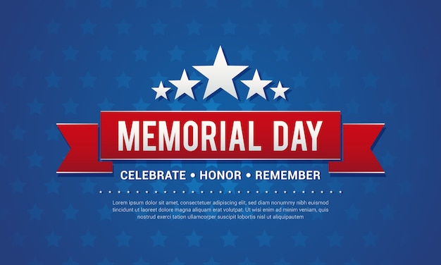 Memorial Day Greeting Card Vector illustration