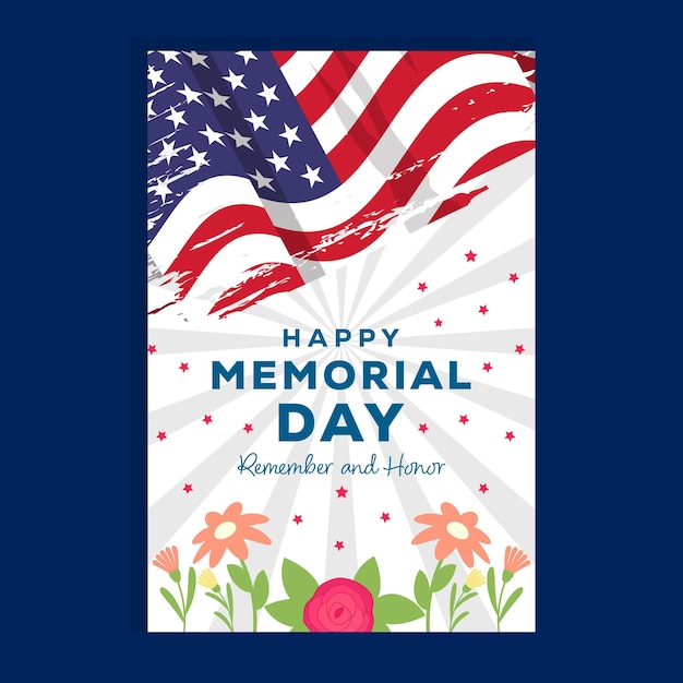 Memorial day illustratie vector sjabloon verticale banner