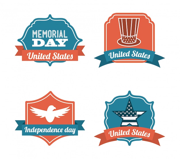 Memorial day-ontwerp over achtergrond vectorillustratie