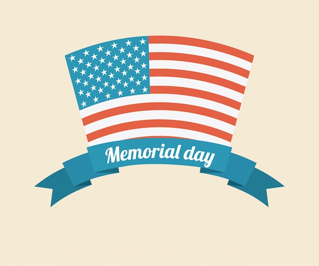 Memorial Day-ontwerp over beige vectorillustratie als achtergrond