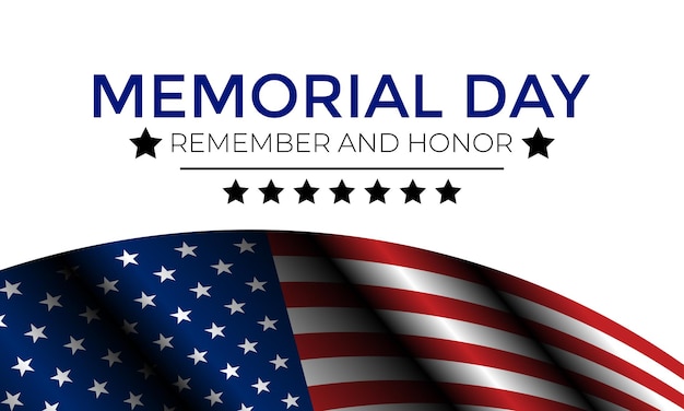 Vector memorial day remember and honor with dark blue background with stars stripes the united states