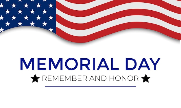 Vector memorial day remember and honor with dark blue background with stars stripes the united states