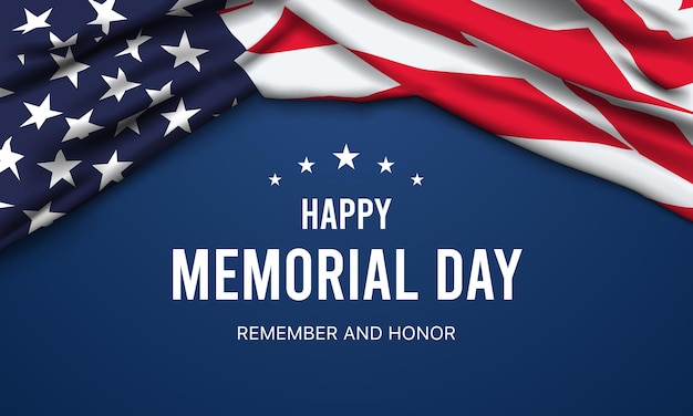 Vector memorial day remember and honor with usa flag vector illustration