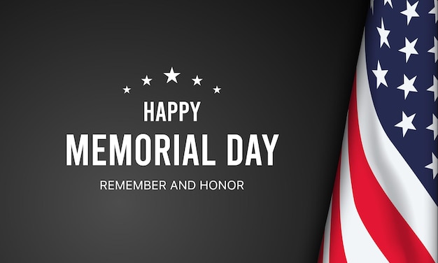 Memorial Day Remember and honor with USA flag Vector illustration