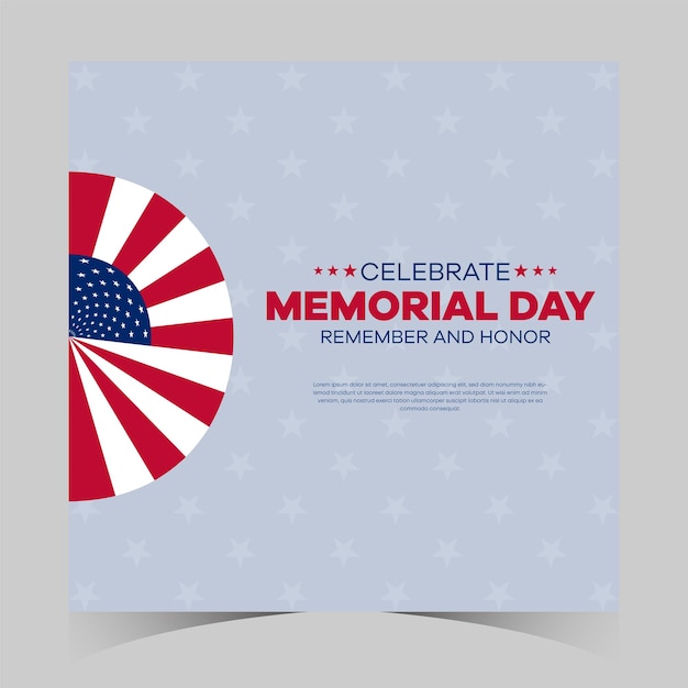 Memorial Day social media template happy memorial day holiday post memorial day weekend banner