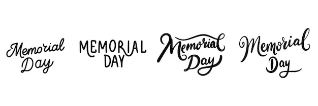 Memorial Day text Hand drawn vector art