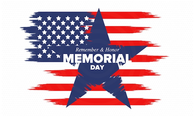 День памяти в США. Праздник памяти и чести. Векторный плакат Вооруженных сил США.