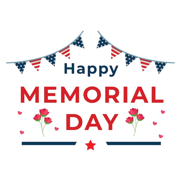 Memorial day of the USA design template party holiday