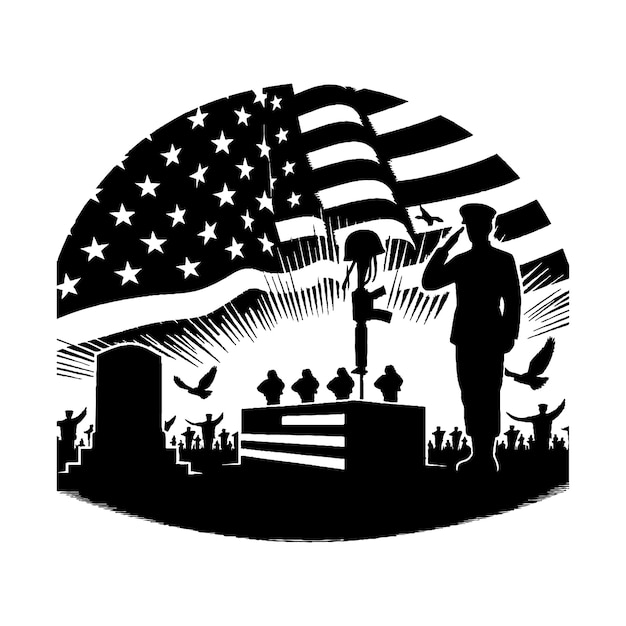 memorial day vector silhouette illustration