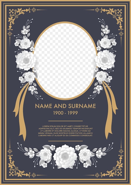 Red Rose Gold Frame Background Memorial PNG Add (Download Now) 