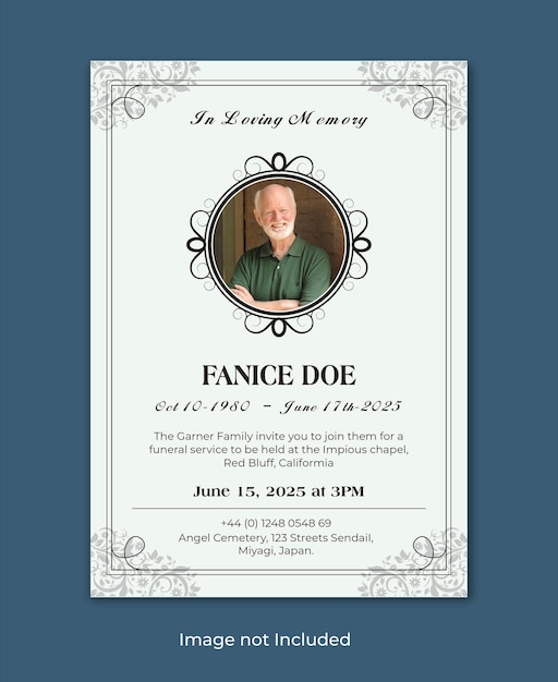 memorial funeral flyer template