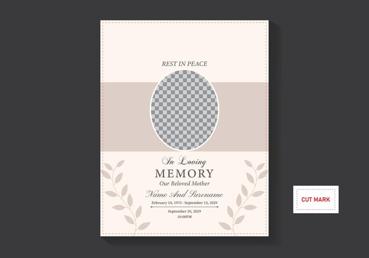 Vector memorial funeral flyer templates illustration