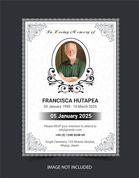 memorial funeral poster design template