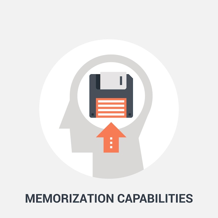 Vector memorization capabilities icon concept