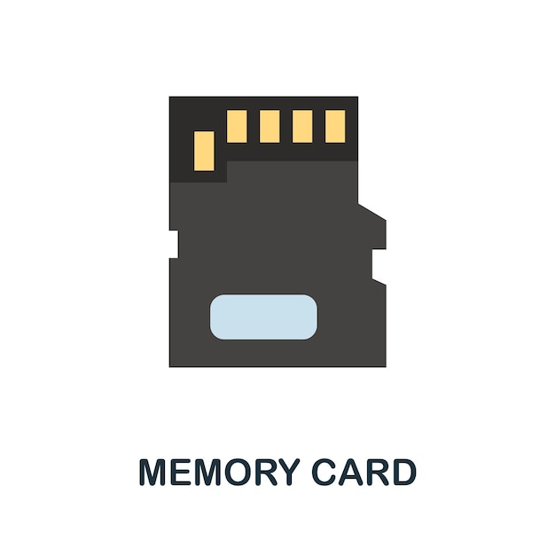 Vector memory card flat icon color simple element from phone accessories collection creative memory card icon for web design templates infographics and more