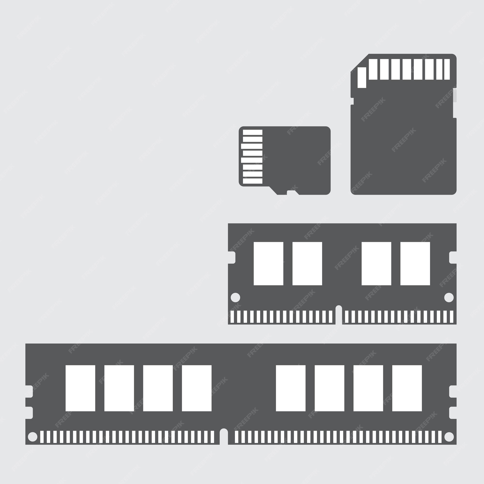 white memory vector icon on black background. modern flat memory