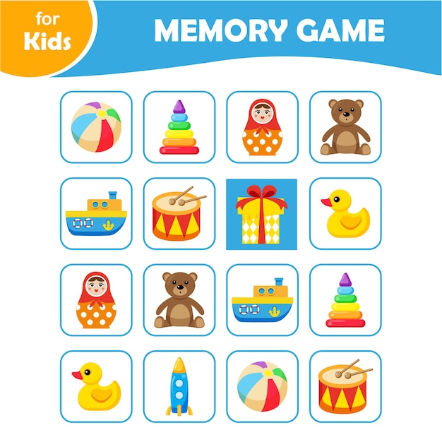 Memory game educational minigames for children with children's toys