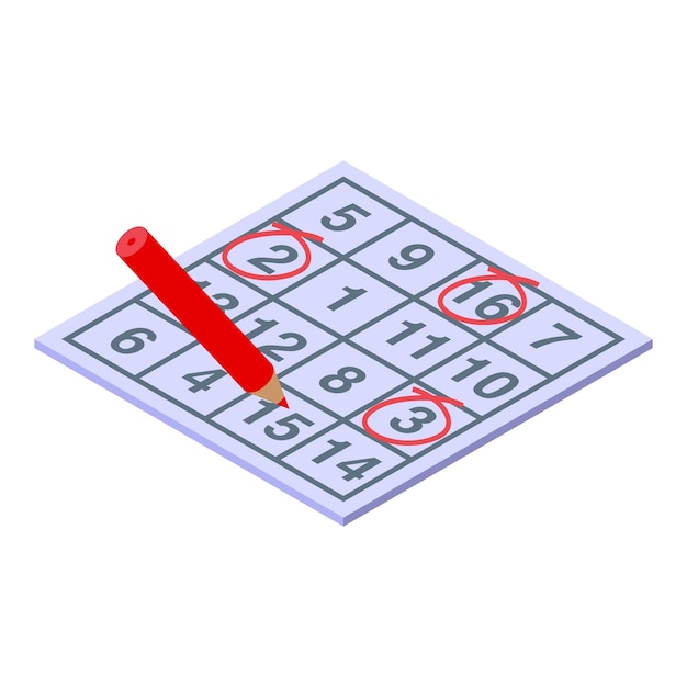 Vector memory number icon isometric vector brain care senior remember