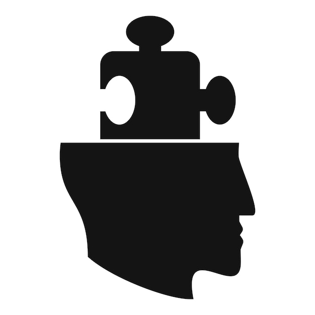 Memory puzzle think icon simple vector Care lost creative