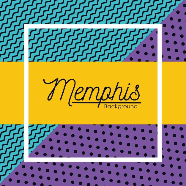 Vector memphis achtergrond met label