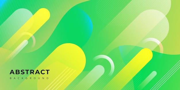 Memphis Bright Yellow Green Multipurpose Abstract Background Banner