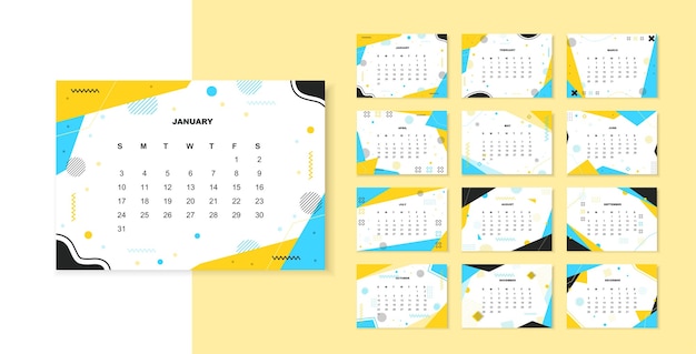 memphis calendar template