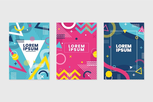 Collezione di copertine di design di memphis