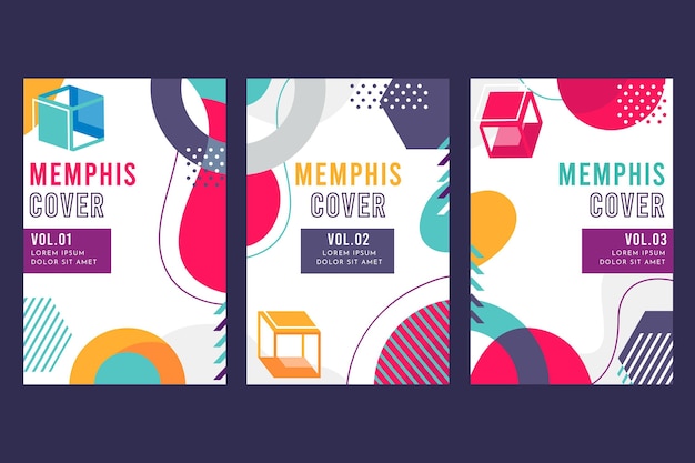 Коллекция обложек memphis design