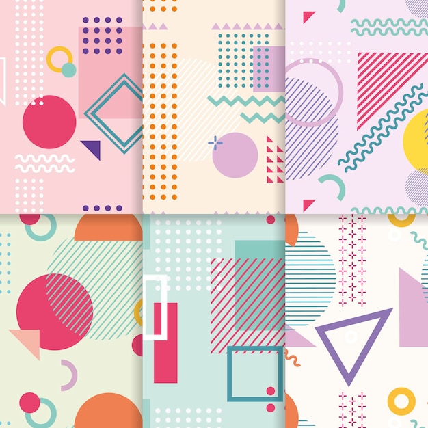 Vector memphis design pattern collection