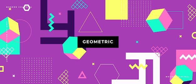 Memphis geometric background with abstract shapes