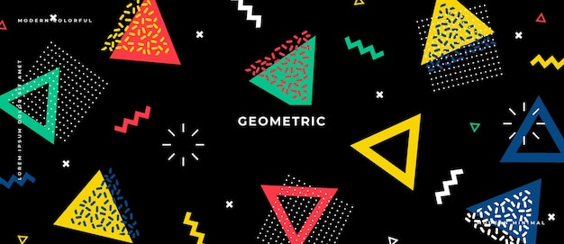 Memphis geometric background with abstract shapes