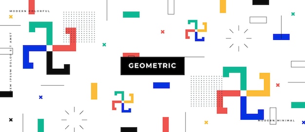 Memphis geometric background with abstract shapes