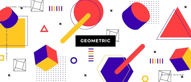 Sfondo geometrico di memphis con forme astratte