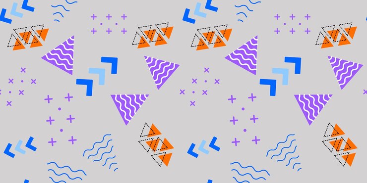 Vector 디자인을 위한 멤피스 기하학적 원활한 패턴 요소