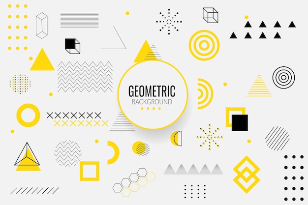 Memphis geometrical design elements background design