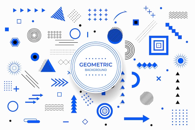 Disegni di sfondo di elementi di design geometrico di memphis