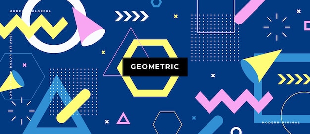 Memphis geometrische achtergrond met abstracte vormen