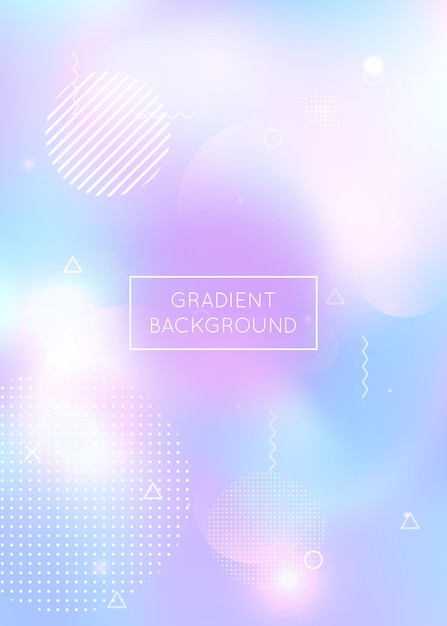 Memphis gradient background with liquid shapes Dynamic holograp