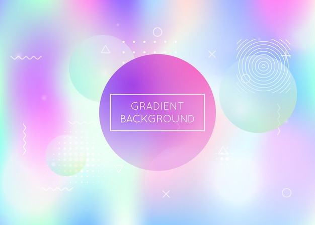 Memphis gradient background with liquid shapes Dynamic holograp