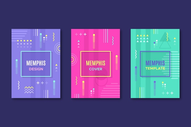 Memphis omslagpakket met geometrisch ontwerp