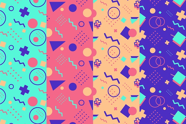 Vector memphis pattern collection