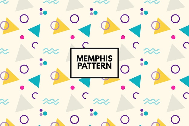 Memphis pattern. Vector background. Seamless repeat geometric pattern. 80s style geometrical shapes