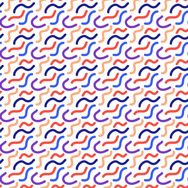 Мемфис бесшовный узор мода с красочной мозаичной текстурой с короткими линиями формы