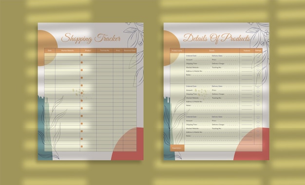 Vector memphis shopping  planner with checklist