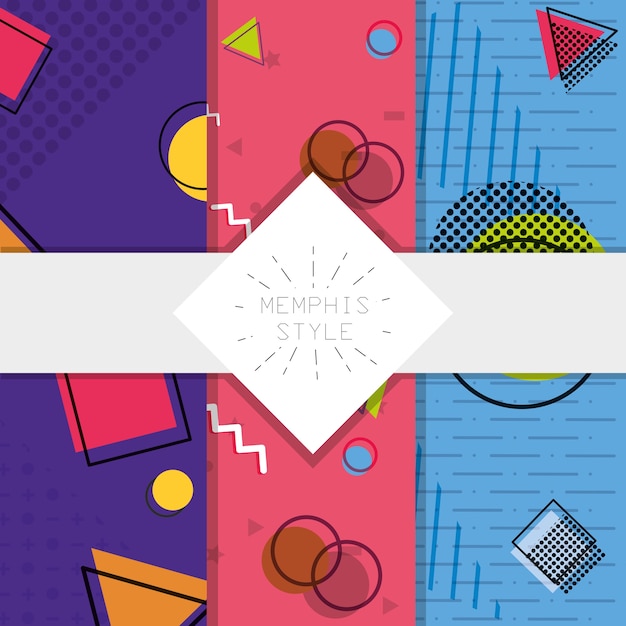 Memphis style of abstract template 