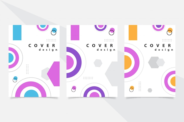 memphis style cover template collection