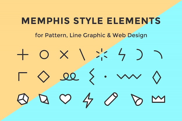 Vector memphis style elements