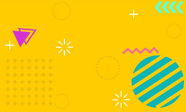 Vector memphis style geometric simple yellow background used for summer banner design